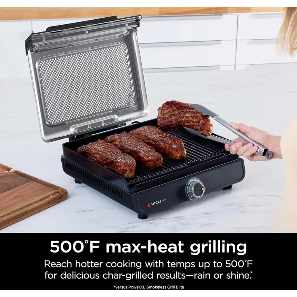 Ninja GR100 Sizzle Smokeless Indoor Grill with Nonstick Grill Plate